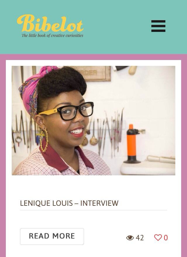 Bibelot Magazine Interview's Lenique Louis Lenique Louis