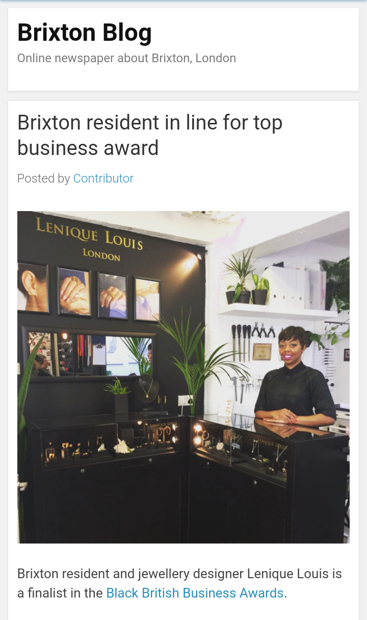 Lenique Louis Featured In The Brixton Blog Lenique Louis
