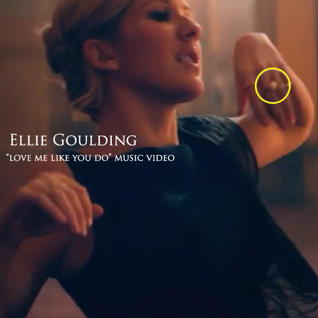 Ellie Goulding Wears Lenique Louis Gem Stone Gold Ring in Music Video 'Love Me Like You Do' Lenique Louis