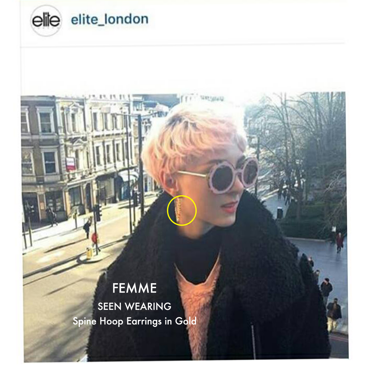 Artist Femme Wearing Our Bestselling Large Gold Hoop Earrings Lenique Louis