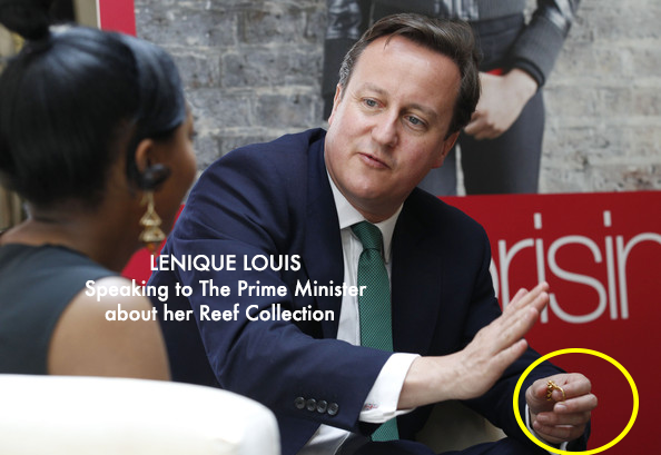 Lenique Louis Showcases Jewellery To England's Prime Minister David Cameron Lenique Louis