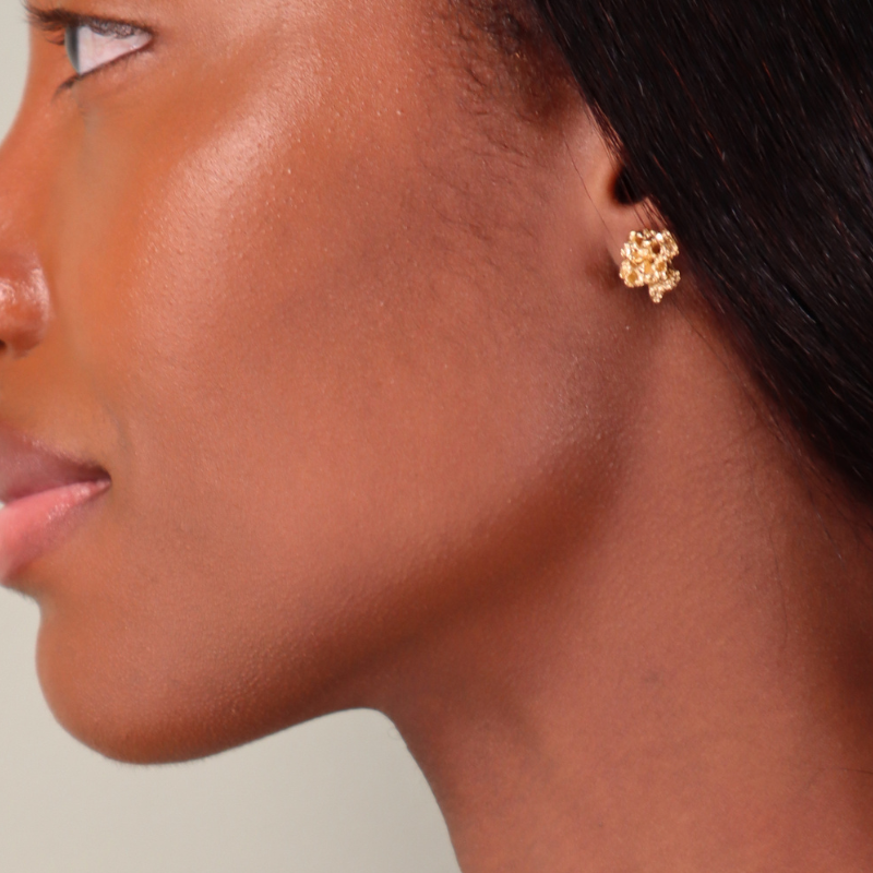 Copy of LARGE ROSE GOLD REEF STUD EARRINGS Lenique Louis