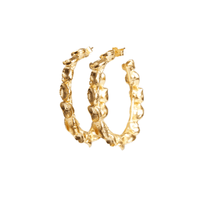 MEDIUM GOLD POD HOOPS Lenique Louis