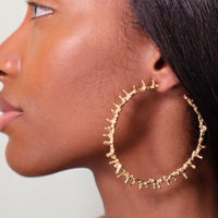 EXTRA LARGE GOLD SPINE HOOPS Lenique Louis