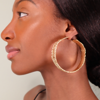 Hammered Large Gold Hoops Lenique Louis