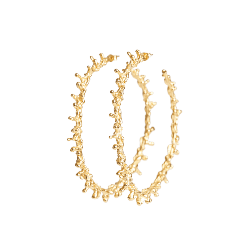 EXTRA LARGE GOLD SPINE HOOPS Lenique Louis