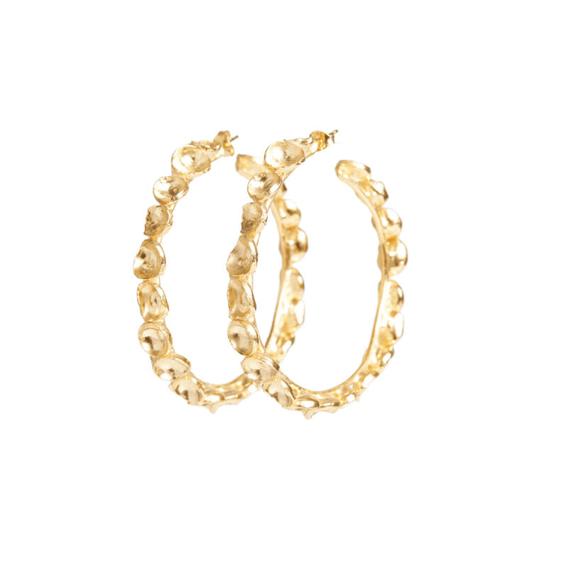 LARGE GOLD POD HOOPS Lenique Louis