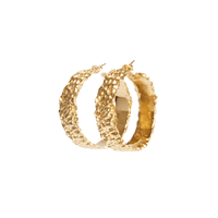 LARGE HAMMERED GOLD HOOPS Lenique Louis