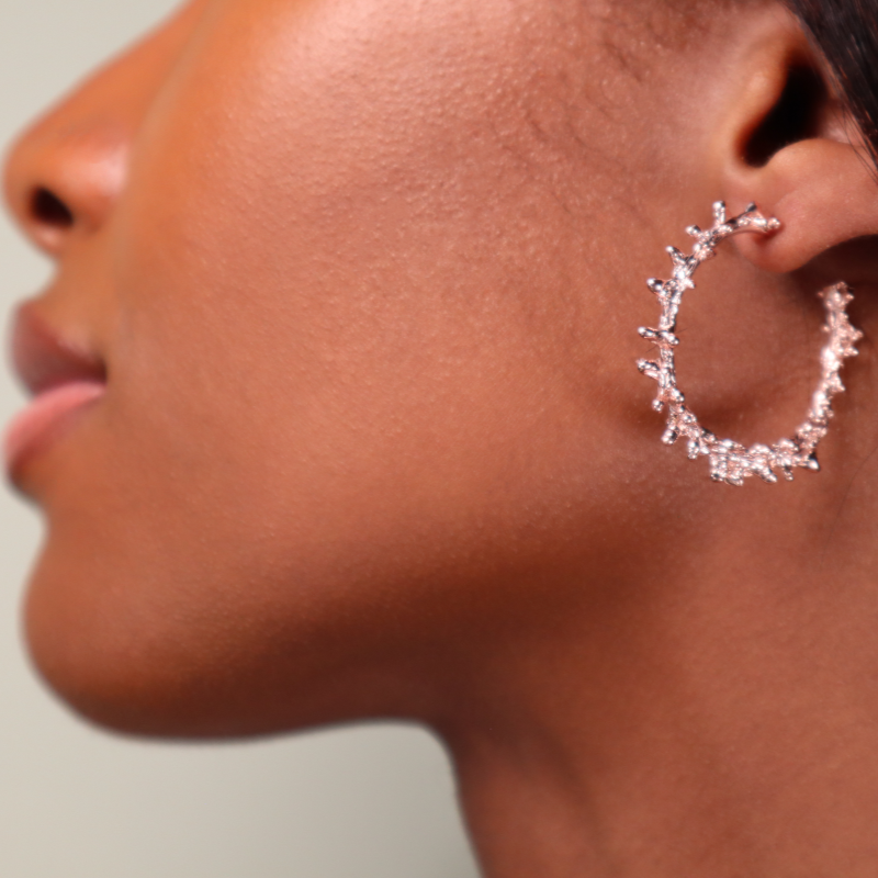 SMALL SPINE ROSE GOLD HOOPS Lenique Louis 