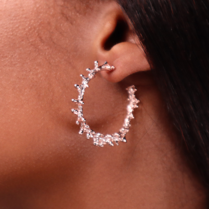 SMALL SPINE ROSE GOLD HOOPS Lenique Louis