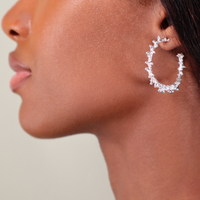 SMALL SPINE SILVER HOOPS Lenique Louis