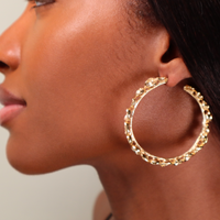 LARGE GOLD POD HOOPS Lenique Louis