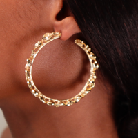LARGE GOLD POD HOOPS Lenique Louis
