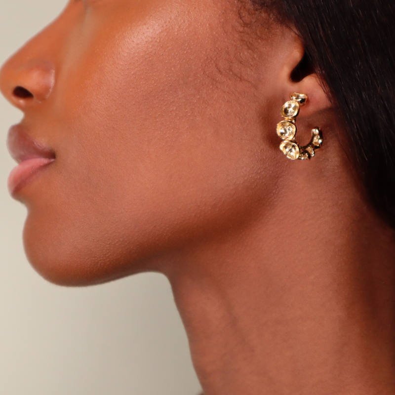 SMALL GOLD PODS HOOPS Lenique Louis
