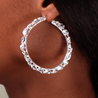 LARGE SILVER POD HOOPS Lenique Louis