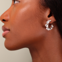 SMALL SILVER PODS HOOPS Lenique Louis