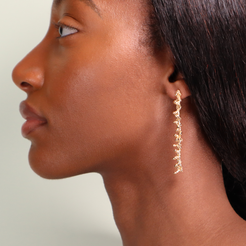 SPINE GOLD TRAIL LONG EARRINGS Lenique Louis