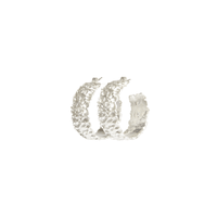 MEDIUM HAMMERED SILVER HOOPS Lenique Louis 