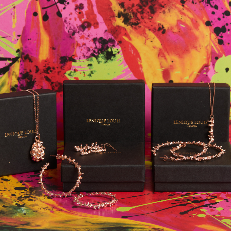 Gold Medium Spine Hoop Earrings Lenique Louis