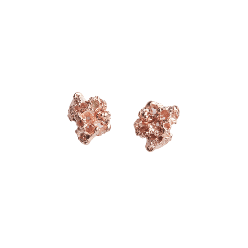 Rose gold deals nugget earrings
