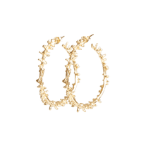 MEDIUM GOLD SPINE HOOP EARRINGS Lenique Louis