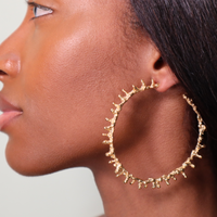 EXTRA LARGE GOLD SPINE HOOPS Lenique Louis 