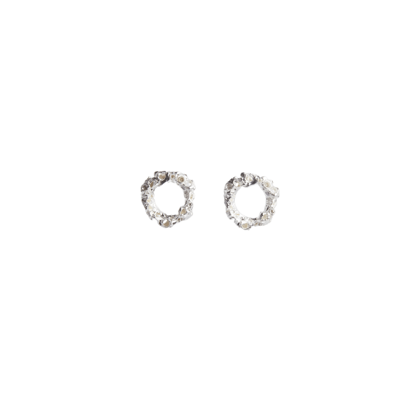 ROUND REEF SILVER STUD EARRINGS Lenique Louis