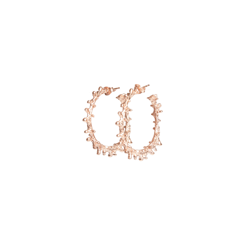 SMALL SPINE ROSE GOLD HOOPS Lenique Louis 