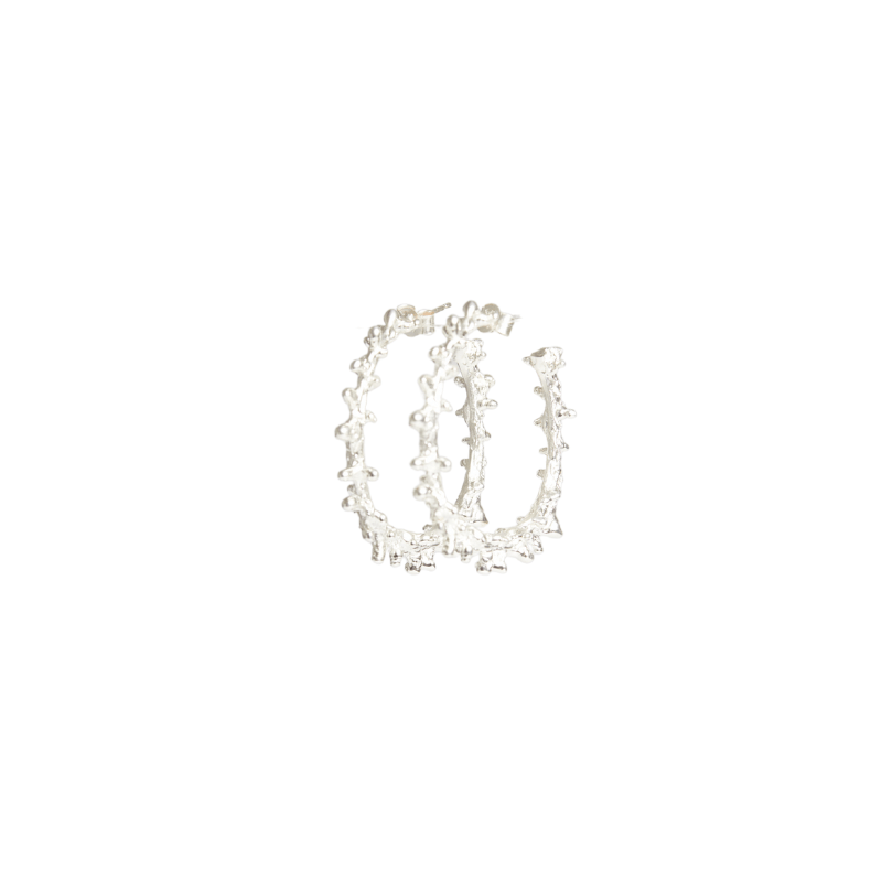 SMALL SPINE SILVER HOOPS Lenique Louis 