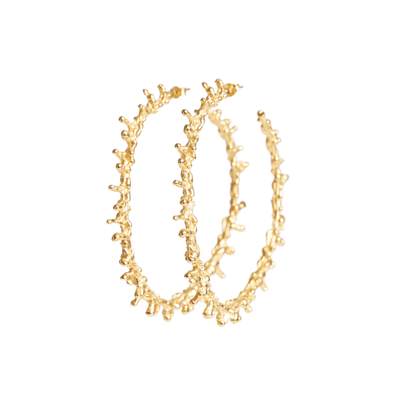 EXTRA LARGE GOLD SPINE HOOPS Lenique Louis 