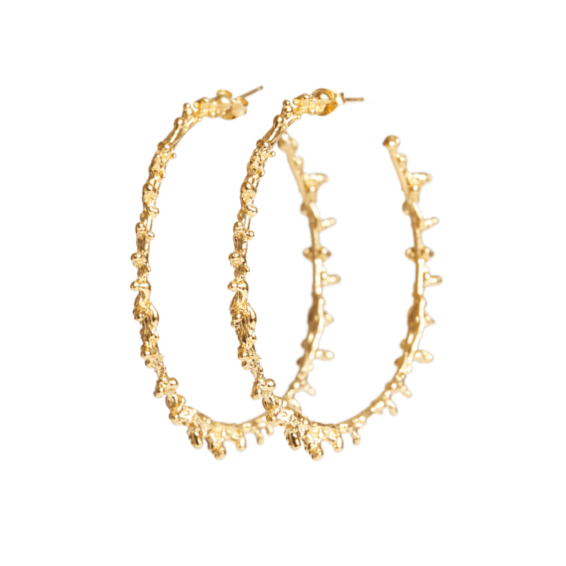 FAIRMINED SOLID GOLD LARGE SPINE HOOPS Lenique Louis