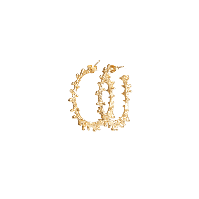 FAIRMINED SOLID GOLD SMALL SPINE HOOPS Lenique Louis