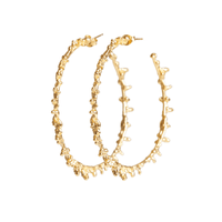 LARGE GOLD SPINE HOOPS EARRINGS Lenique Louis