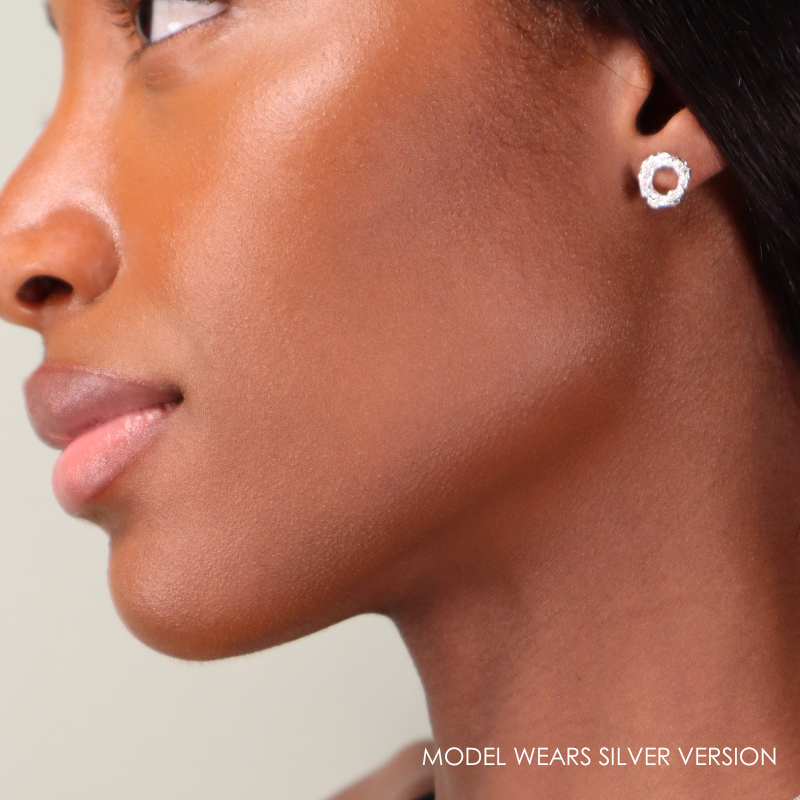 Round Reef Rose Stud Earrings Lenique Louis