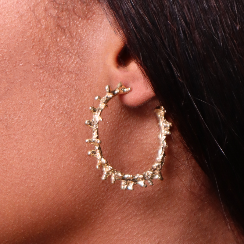 SMALL SPINE GOLD HOOPS Lenique Louis
