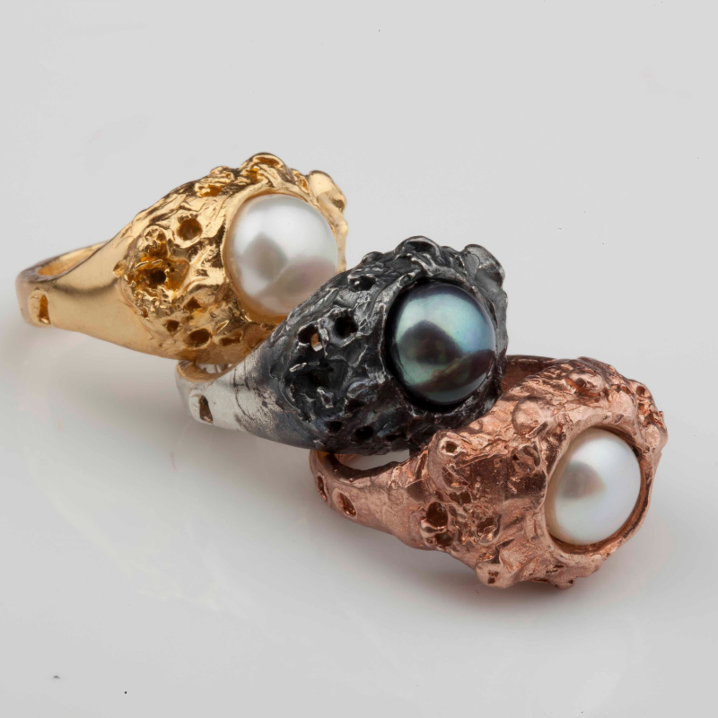 Gem Coral Gold Ring Lenique Louis