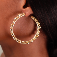 LARGE GOLD POD HOOPS Lenique Louis 