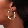 MEDIUM GOLD POD HOOPS Lenique Louis 