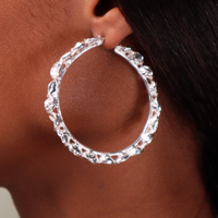 LARGE SILVER POD HOOPS Lenique Louis 