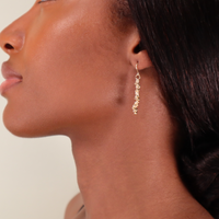 Spine Drop Gold Earrings Lenique Louis