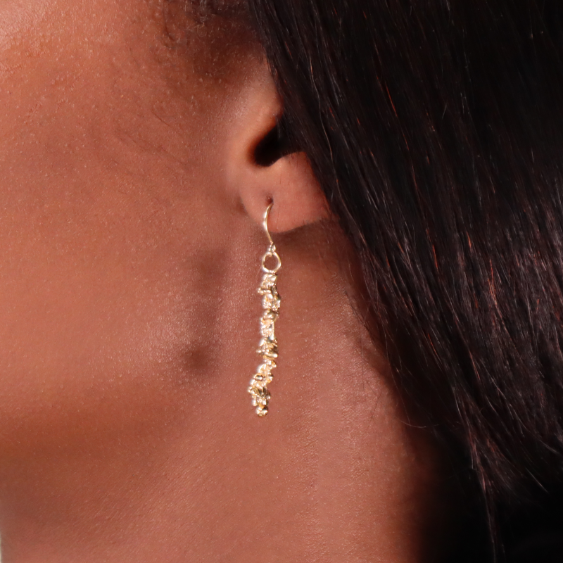 Spine Drop Gold Earrings Lenique Louis