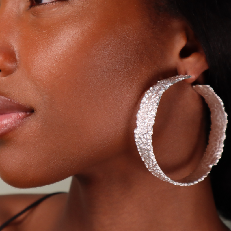Extra large silver hoops clearance