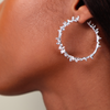 Silver Spine Hoop Earrings Medium Lenique Louis