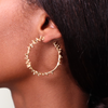 MEDIUM GOLD SPINE HOOP EARRINGS Lenique Louis