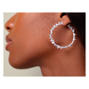 Silver Spine Hoop Earrings Medium Lenique Louis