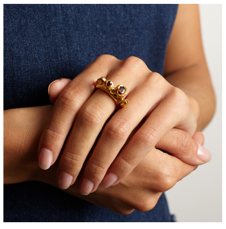 Garnet Potter Gold Ring Lenique Louis