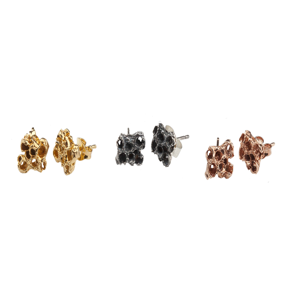 Reef Gold Stud Earrings Lenique Louis