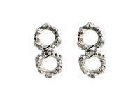 Round Reef Silver Drop Earrings Lenique Louis