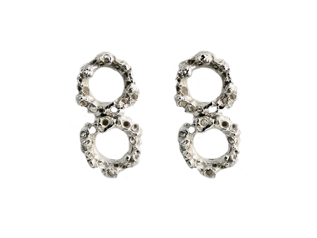 Round Reef Silver Drop Earrings Lenique Louis